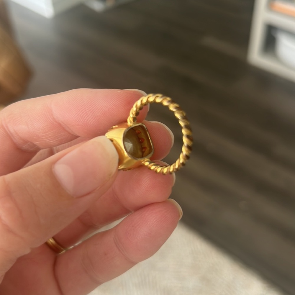 Gold & blue/gray ring - Picture 4 of 5
